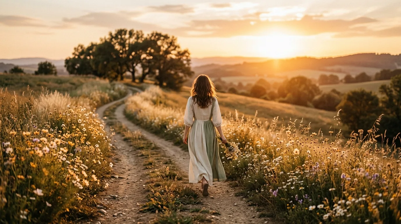 Camino luminoso hacia el horizonte que simboliza descubrir tu propósito de vida espiritual